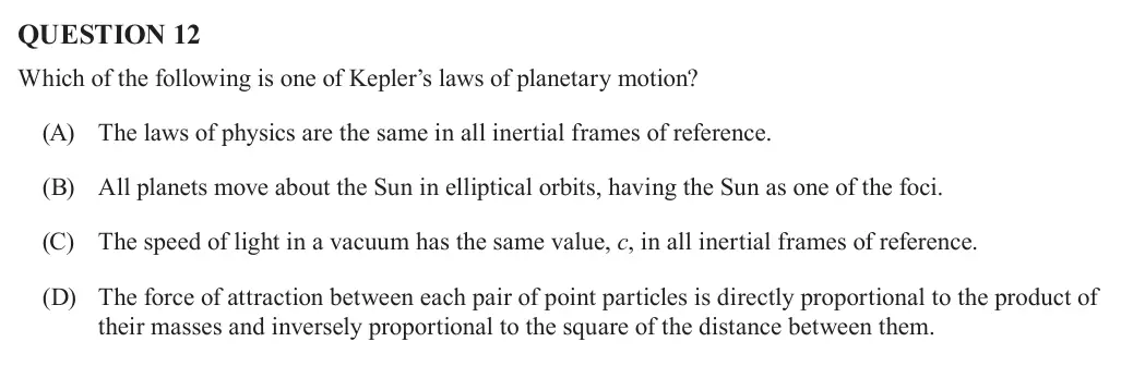 Physics 2020 Prova 1, questão 12