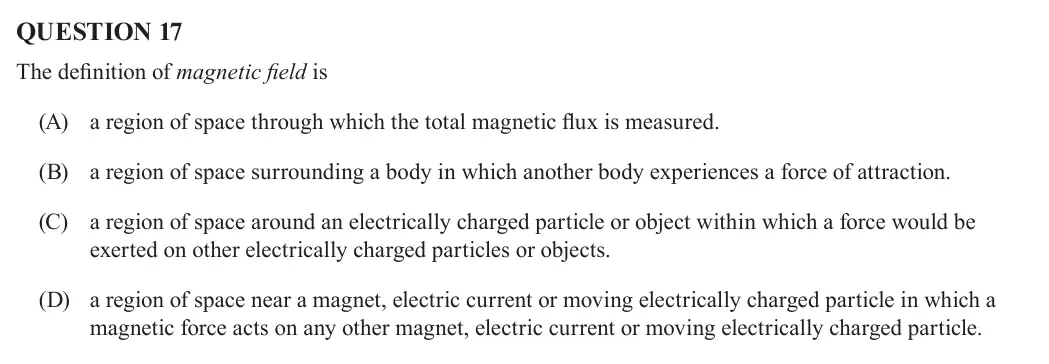 Physics 2020 Prova 1, questão 17