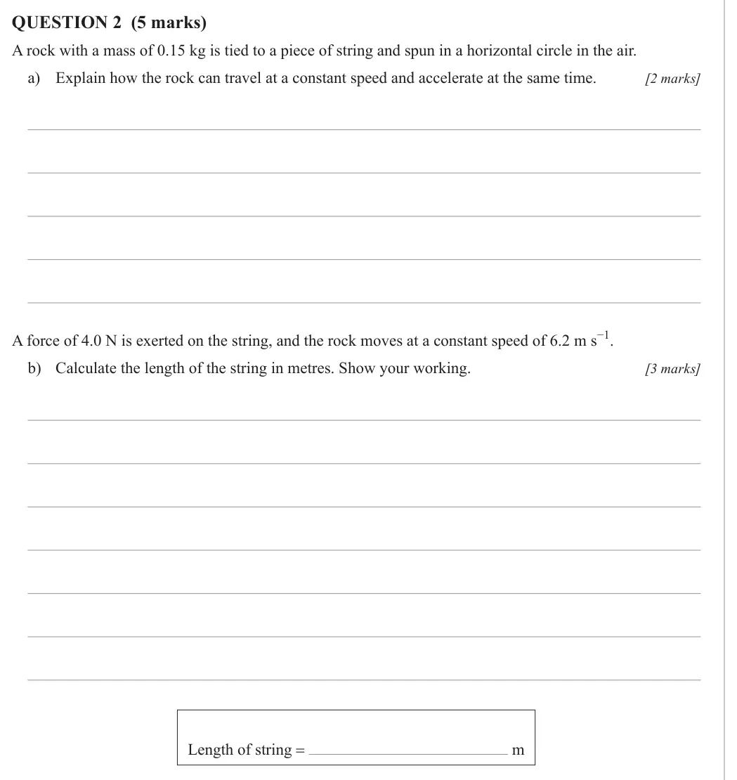 Physics 2025 Paper 2, question 2