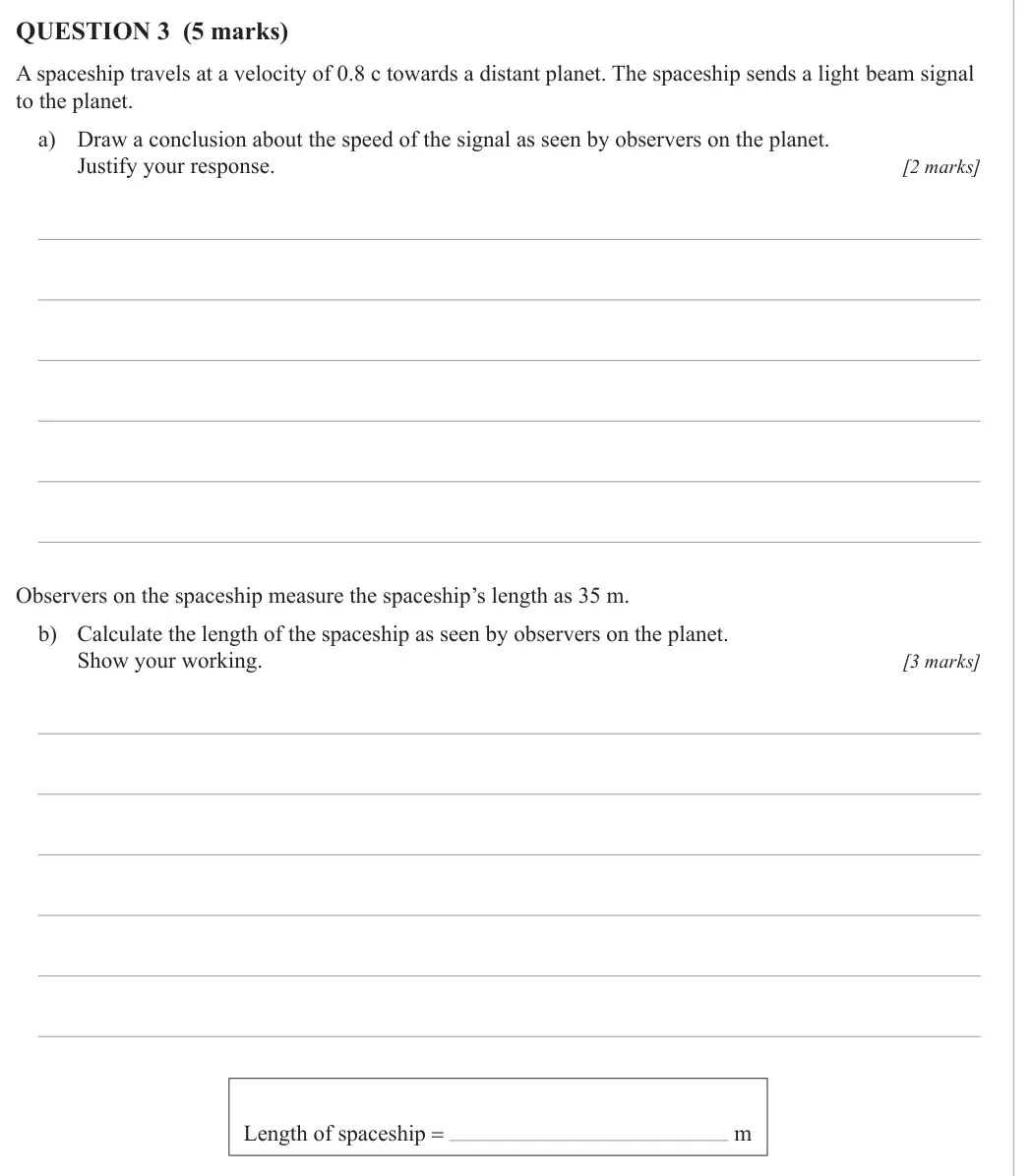 Physics 2025 Paper 2, question 3