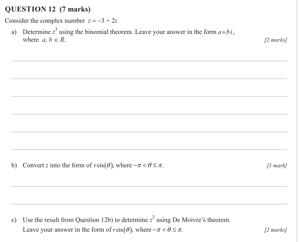 Specialist Mathematics 2023 Paper 2, question 12
