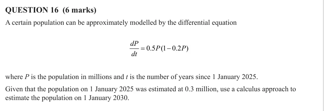 Specialist Mathematics 2025 Paper 2, question 16